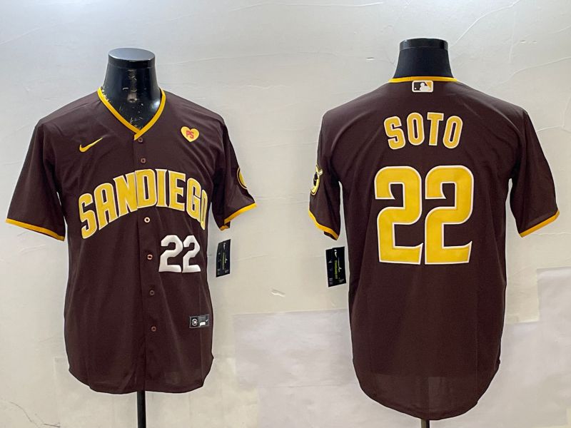 Men San Diego Padres #22 Soto Brown Game 2025 Nike MLB Jersey style 8